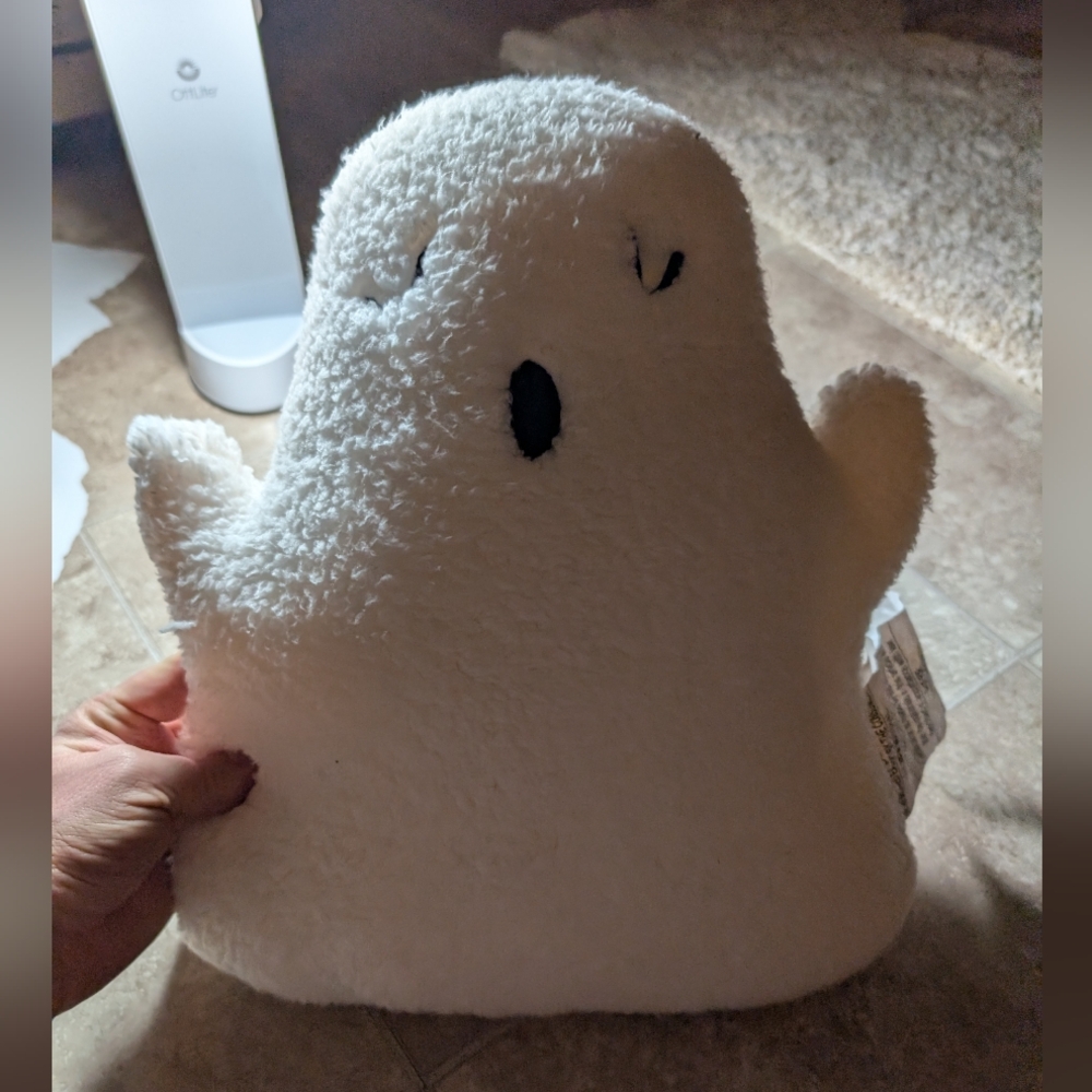 Hyde & Eek soft plush white GHOST throw pillow cuddle 15 x 16" Halloween Target